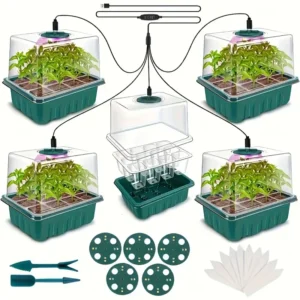5pcs Seed Starter Tray with Grow Light,