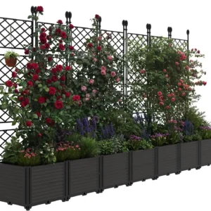 Plastic Planter Box w/ Trellis Rack