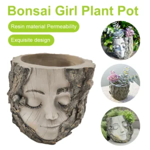 Girl Face Flower Pot